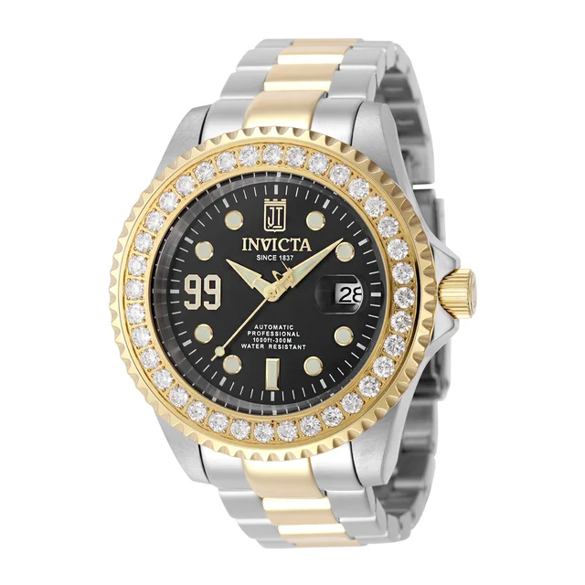 Invicta Stradore 3.6 CT LG Diamond Automatic Watch - 47mm, Gold, Steel (51313) kol saati