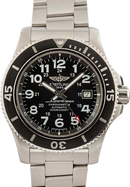 Breitling Superocean II Black Arabic Dial A17392 kol saati