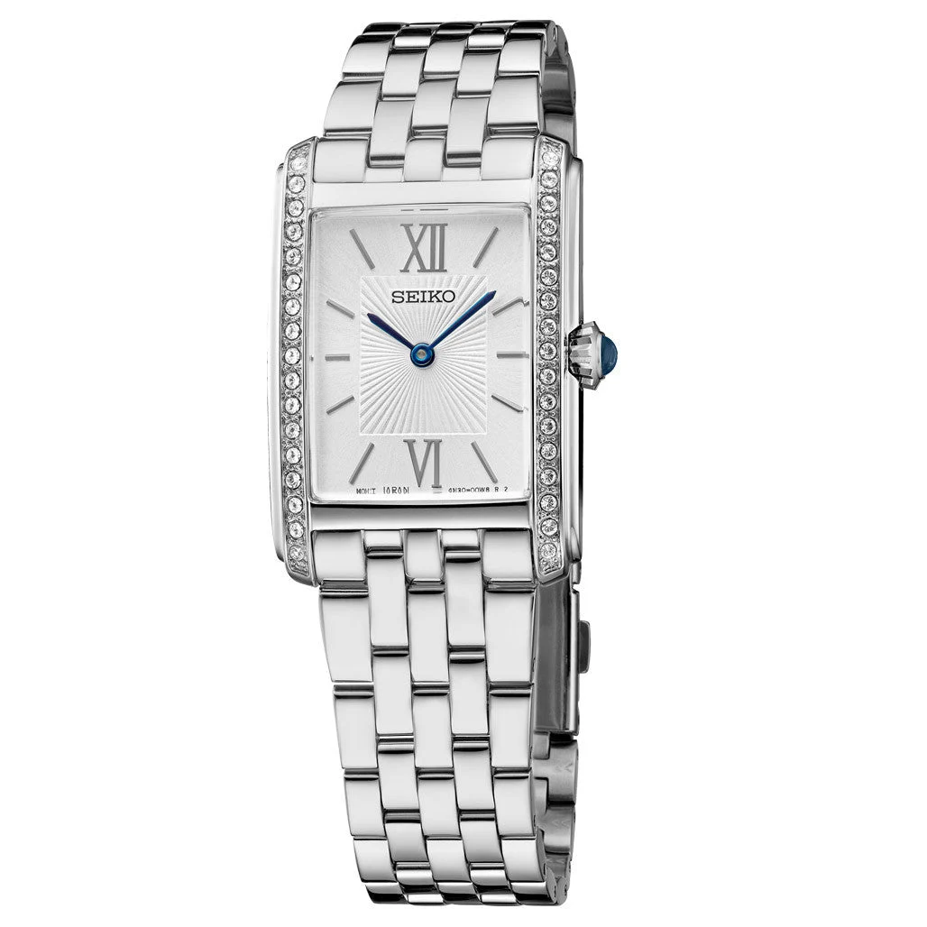 Seiko Rectangular Case Dress Watch #SWR091 33.1 mm kol saati