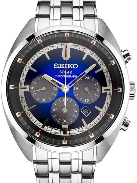 Seiko Recraft Solar Quartz Chronograph with Stop-Watch and 24-hour Sub-Dial #SSC567 43.5 mm kol saati