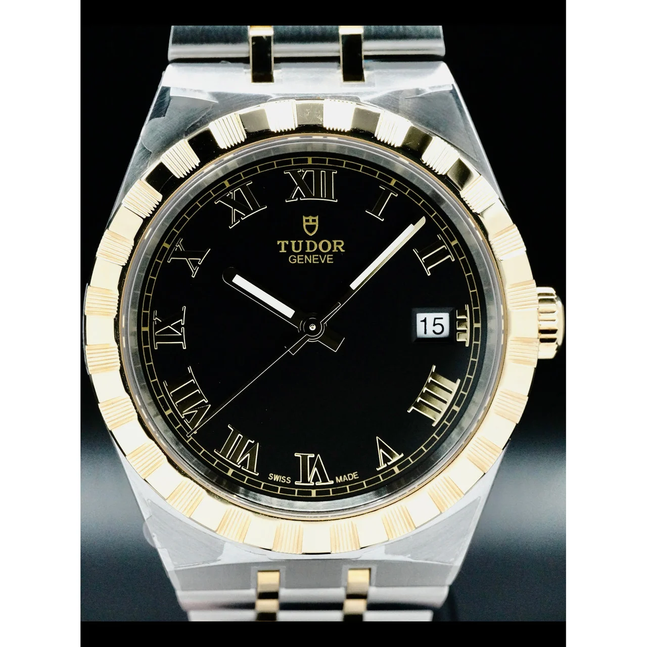 Tudor Royal Steel Case Yellow Gold Bezel 210000058514 38 mm kol saati