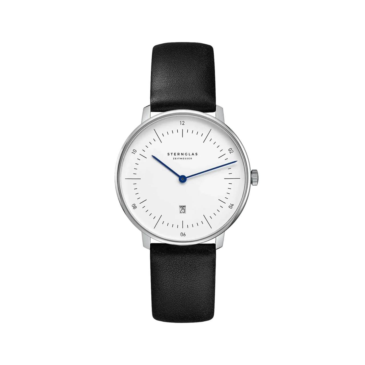Sternglas Naos XS Quartz 33mm - White on Leather Strap S01-ND01-KL05 33 mm kol saati