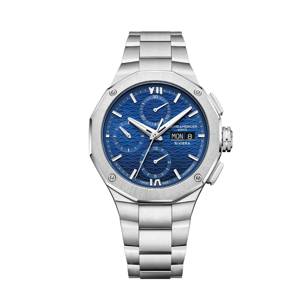 Baume Et Mercier Riviera 10826 Automatic Chronograph 41mm - Blue on Bracelet M0A10826 41 mm kol saati