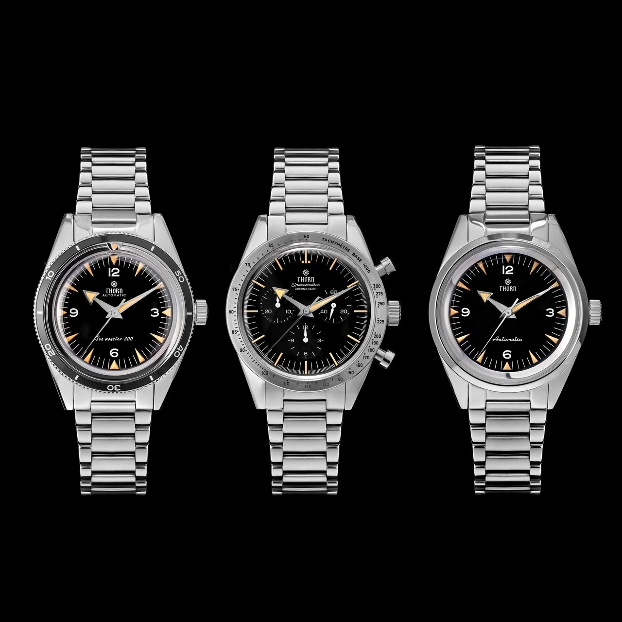 Cronos Watch Store THORN 38mm Automatic Watch 1950s Tribute Collection T026 西流T026A-光滑表圈 38 mm kol saati