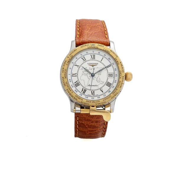 Longines Ref. L2.610.5, self-winding, centre-seconds, date, two-time zone, World Time; “Th