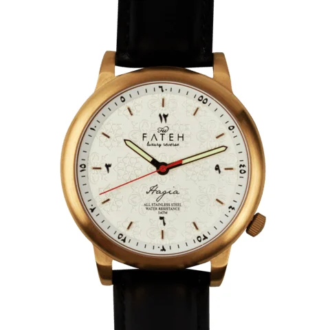 Fatehwatches Hagia Rose Gold White 42 mm kol saati