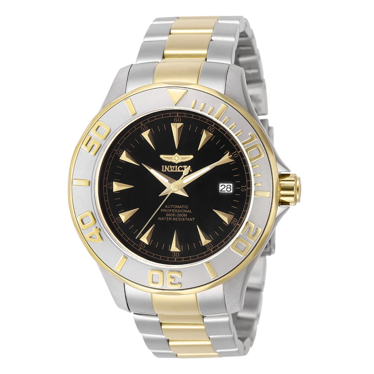 Invicta Signature Automatic 3 Hand Black Dial Watch (ZG-7037) kol saati