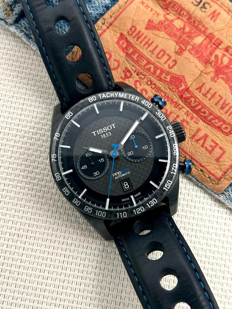 Tissot PRS 516 Automatic Chronograph Carbon Fiber 45 mm, aut 45 mm kol saati