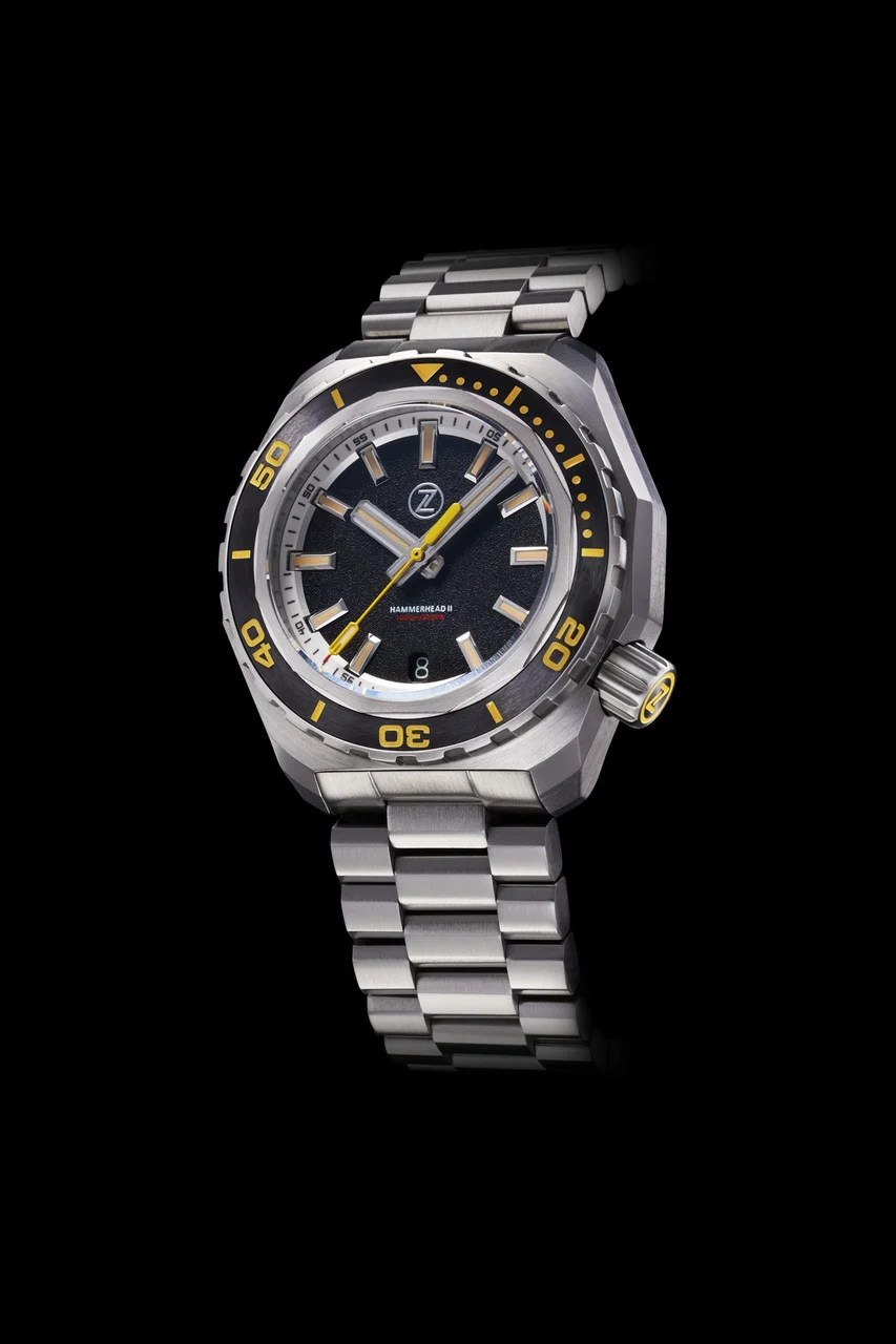 Zelos Hammerhead 2 1000m Steel 'Black Sand' Seiko NH35 44 mm kol saati