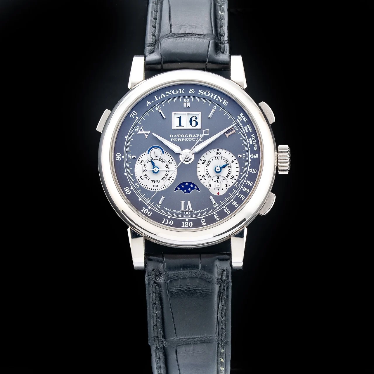 A. Lange & Sohne Lange & Söhne Detograph Perpetual 410.030.E/L S4103AP 210009N36199 41 mm kol saati
