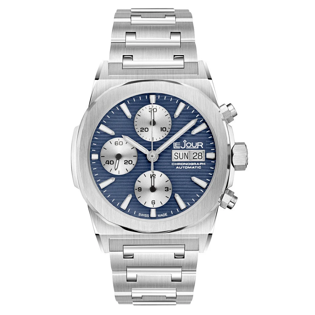 Le Jour Rally Monte-Carlo Automatic Chronograph with Dark Blue Dial #LJ-RMC-003 50 mm kol saati