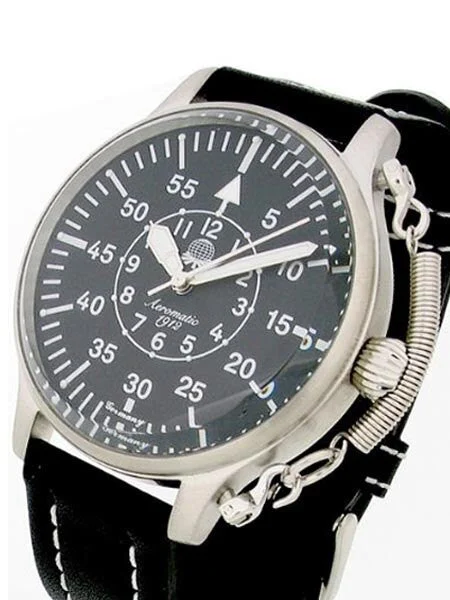 Aeromatic Aviator Watch with Unique Spring Crown Protector #A1259 kol saati