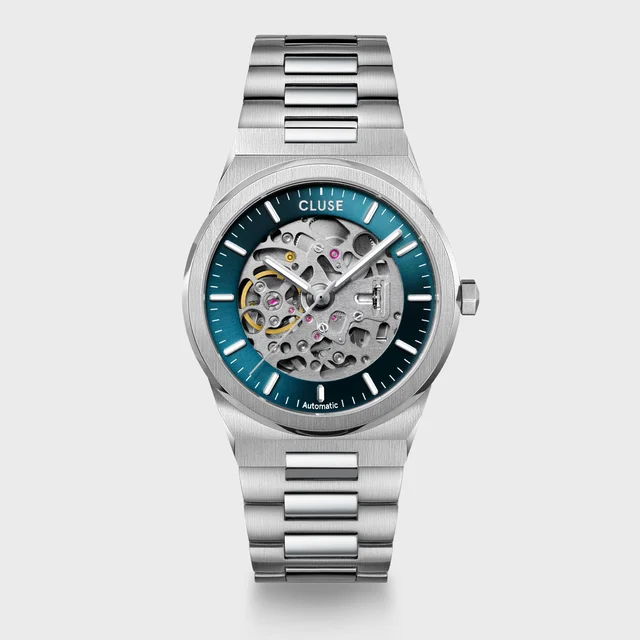 CLUSE Vigoureux Automatic Watch Steel , Blue, Silver Colour CW24103 kol saati