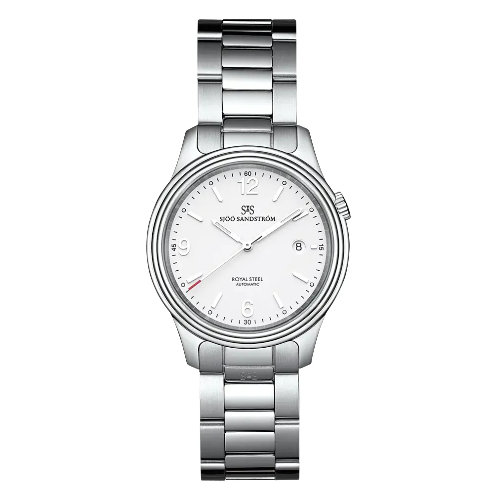 Sjöö Sandström Royal Steel Classic SS-1841-1-White 41 mm kol saati