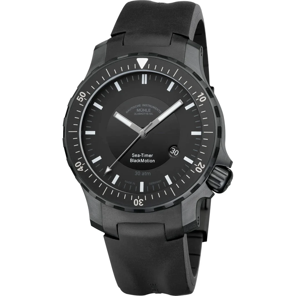 Muhle Glashutte Mühle Glashütte Sea-Timer BlackMotion M1-41-83-KB 44 mm kol saati