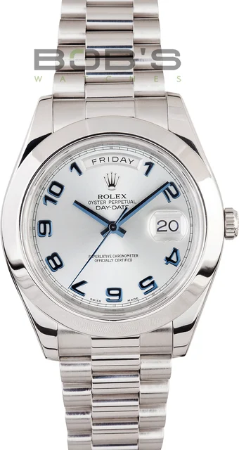 Rolex Platinum President Day Date II 218206 Glacier 218206SDP kol saati
