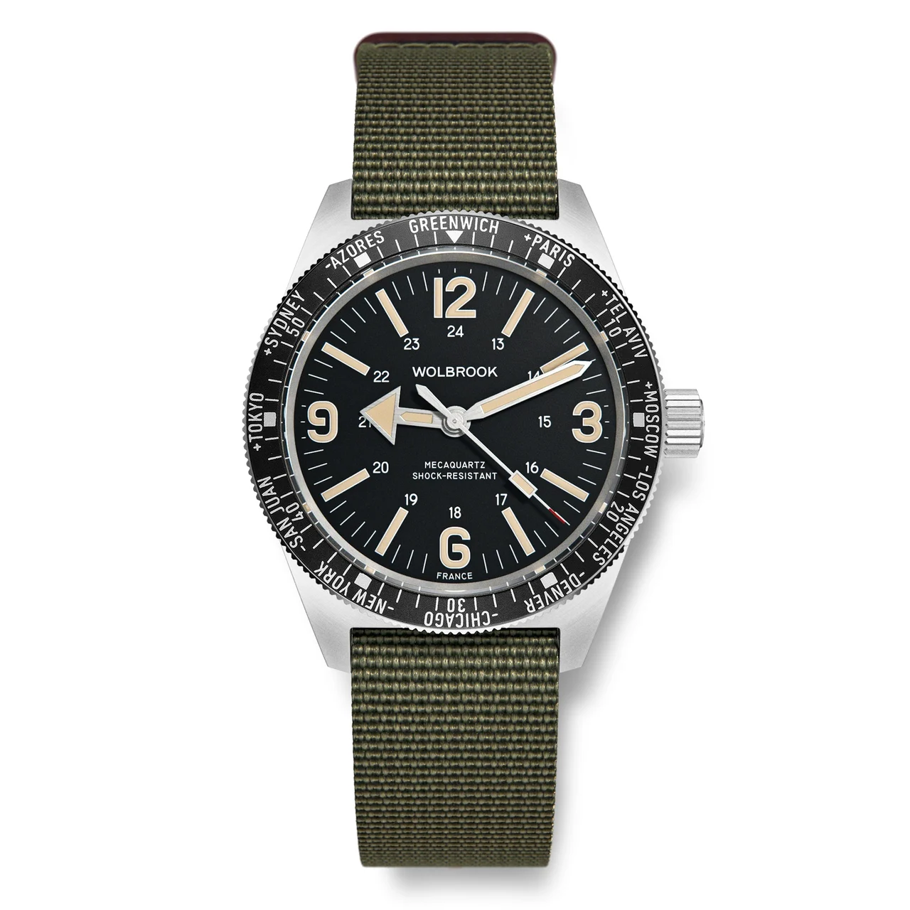 Wolbrook 22-SWM-303-NYL-GRN 48 mm kol saati