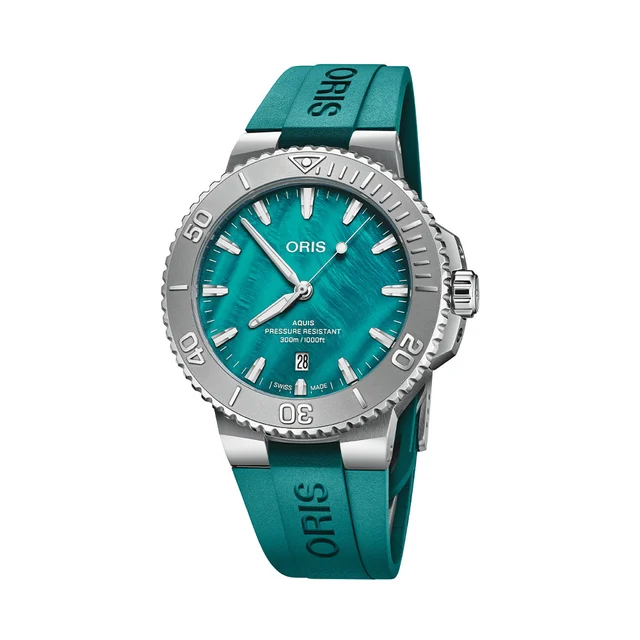 Oris New York Harbor Limited Edition II 43.5mm - Aqua Green Mother-of-Pearl on Rubber Stra