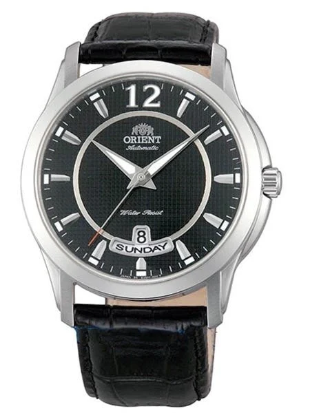 Orient Lexington Day and Date Automatic Dress Watch with Black Dial #FEV0M002B kol saati