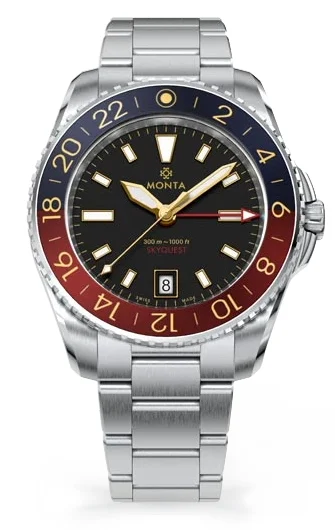Monta Watch Monta Skyquest, Gilt Dial, Bi-Color Aluminum Bezel 167KL24ALNR kol saati