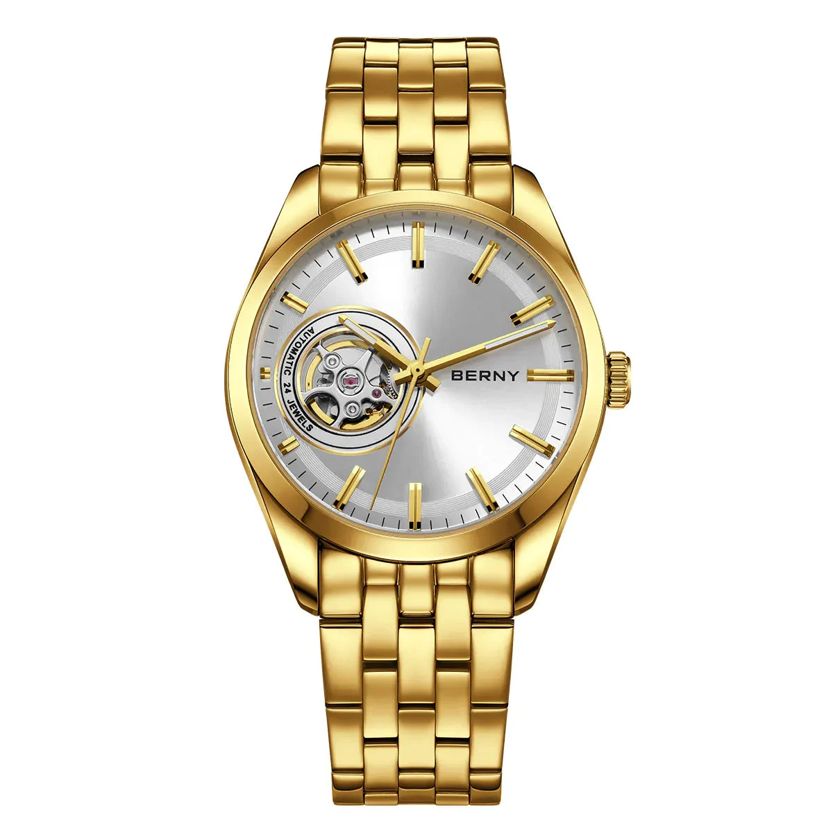 BERNY Men Automatic Gold Classic Watch-AM179M-Y AM179M-YB kol saati