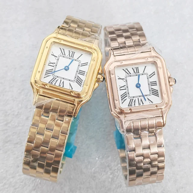 Tandorio Watches New watch gold/rose 27mm square watch stainless steel case quartz VJ20 60