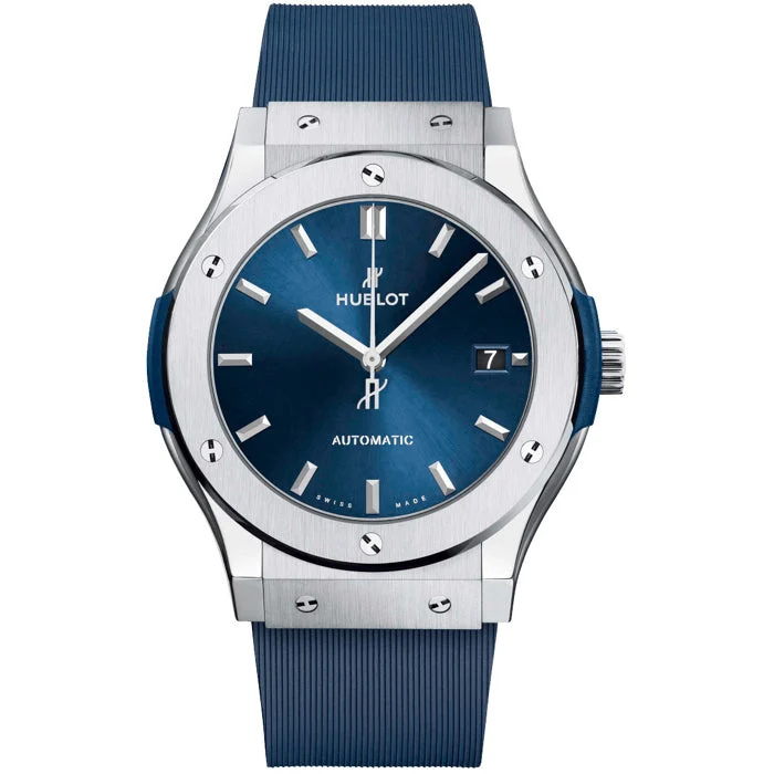 Hublot Classic Fusion Titanium Blue 45mm 511.NX.7170.RX 45 mm kol saati