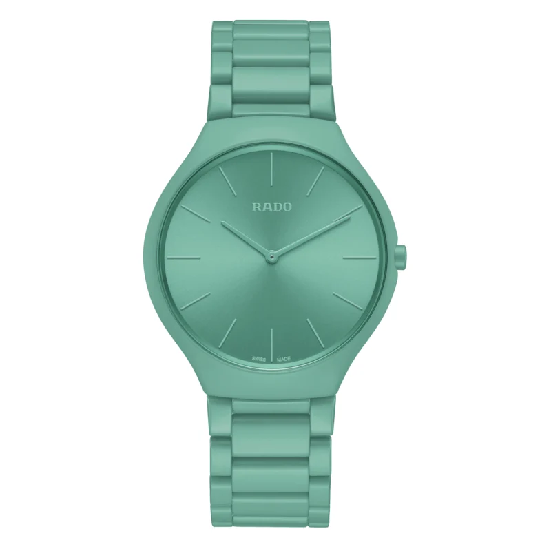 Rado True Thinline Les Couleurs™ Le Corbusier Slightly greyed English green 32041 R27096662 39 mm kol saati