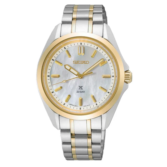 Seiko Prospex Two-Tone Mother of Pearl Dive Watch #SUR608 kol saati