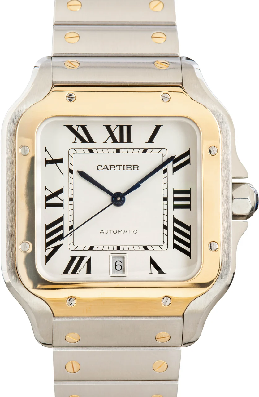 Cartier Santos Dumont W2SA0006 Large Model Steel & Gold 39.8 mm kol saati
