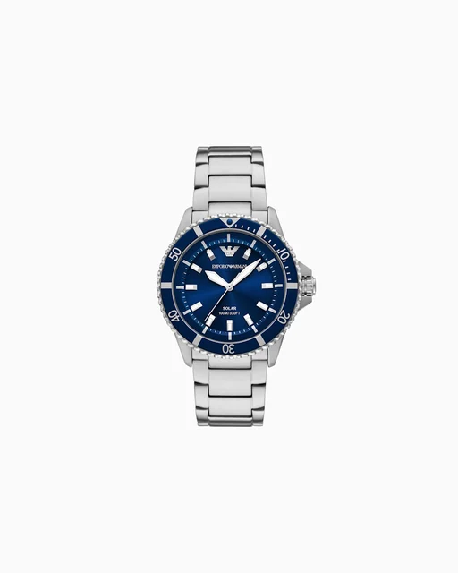 Emporio Armani World Explorer Solar-Powered Three-Hand Stainless Steel Watch AR11697 kol s