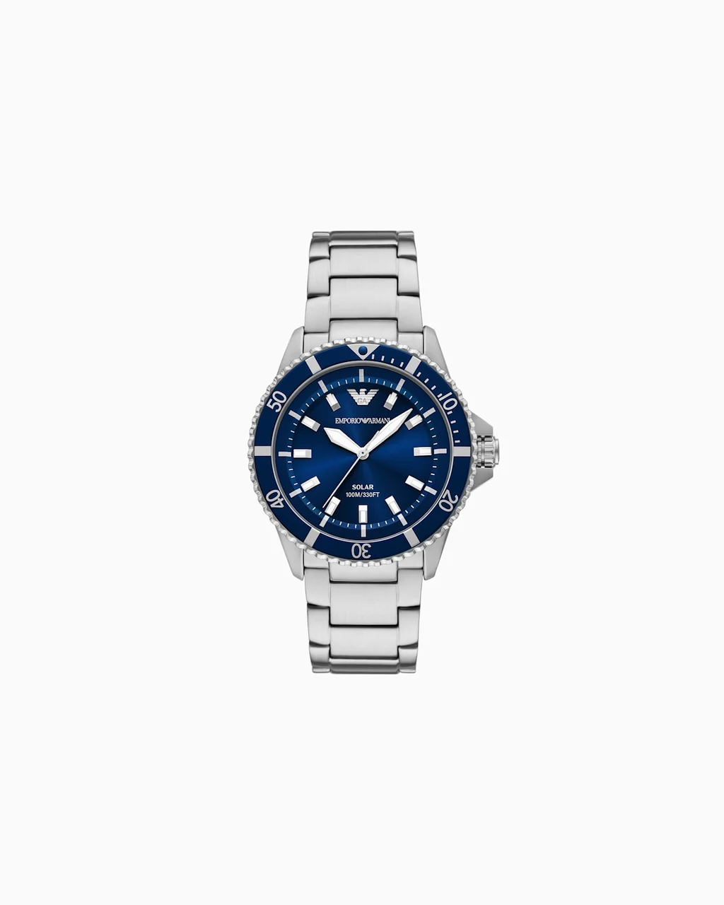 Emporio Armani World Explorer Solar-Powered Three-Hand Stainless Steel Watch AR11697 42 mm kol saati