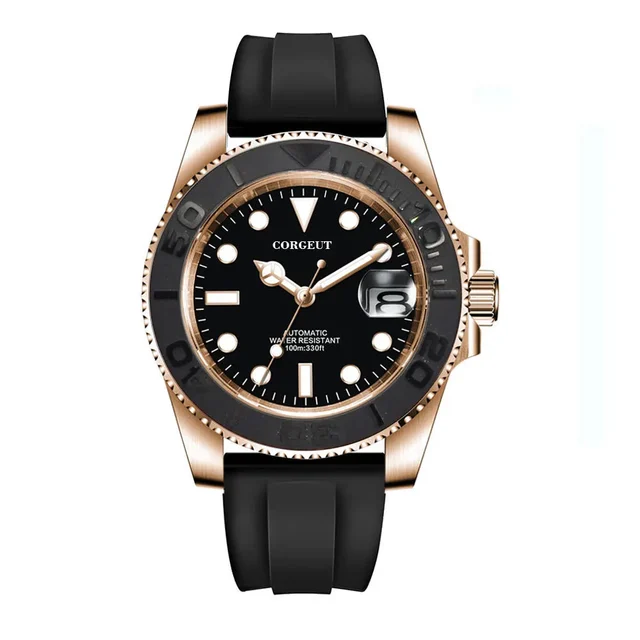 Tandorio Gold Yacht Watch Corgeut CG3002 sapphire NH35 Miyota 8215 Brushed Ceremic Bezel 4