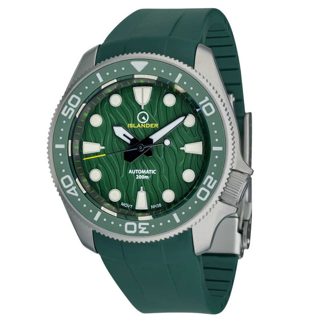Islander Sands Point Titanium Diver with Green Kelp Dial #ISL-160 kol saati