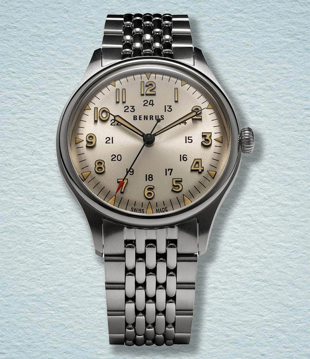 Benrus Bor 3061-SS-S-039-03 39.5 mm kol saati