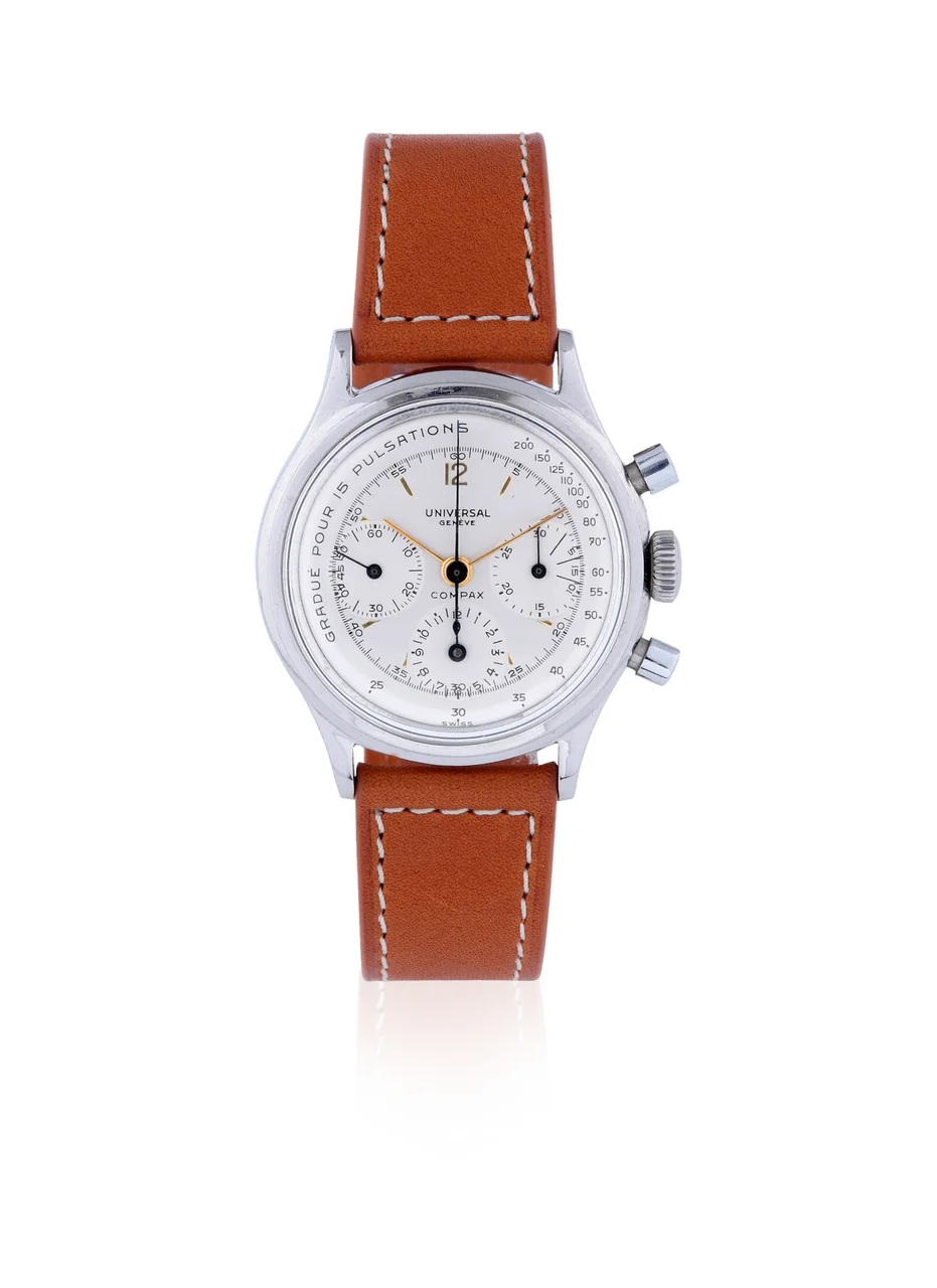 Universal Compax Chronograph, Steel 22295-4 35 mm kol saati