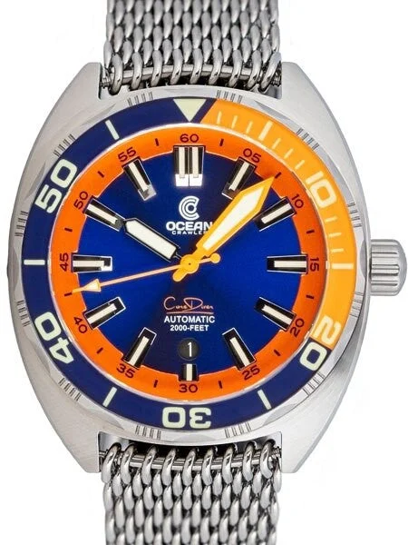 Ocean Crawler Core Diver Swiss Automatic Watch with AR Sapphire Crystal #CD-520 50 mm kol saati