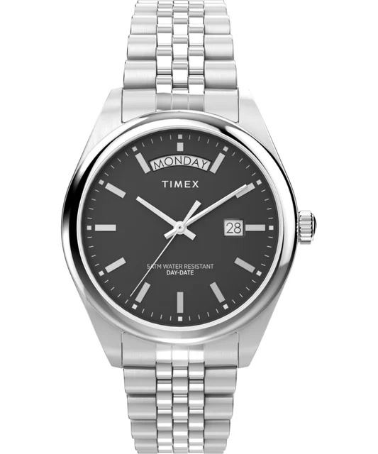 Timex Legacy Day and Date 41mm Stainless Steel Bracelet Watch TW2V67800VQ kol saati
