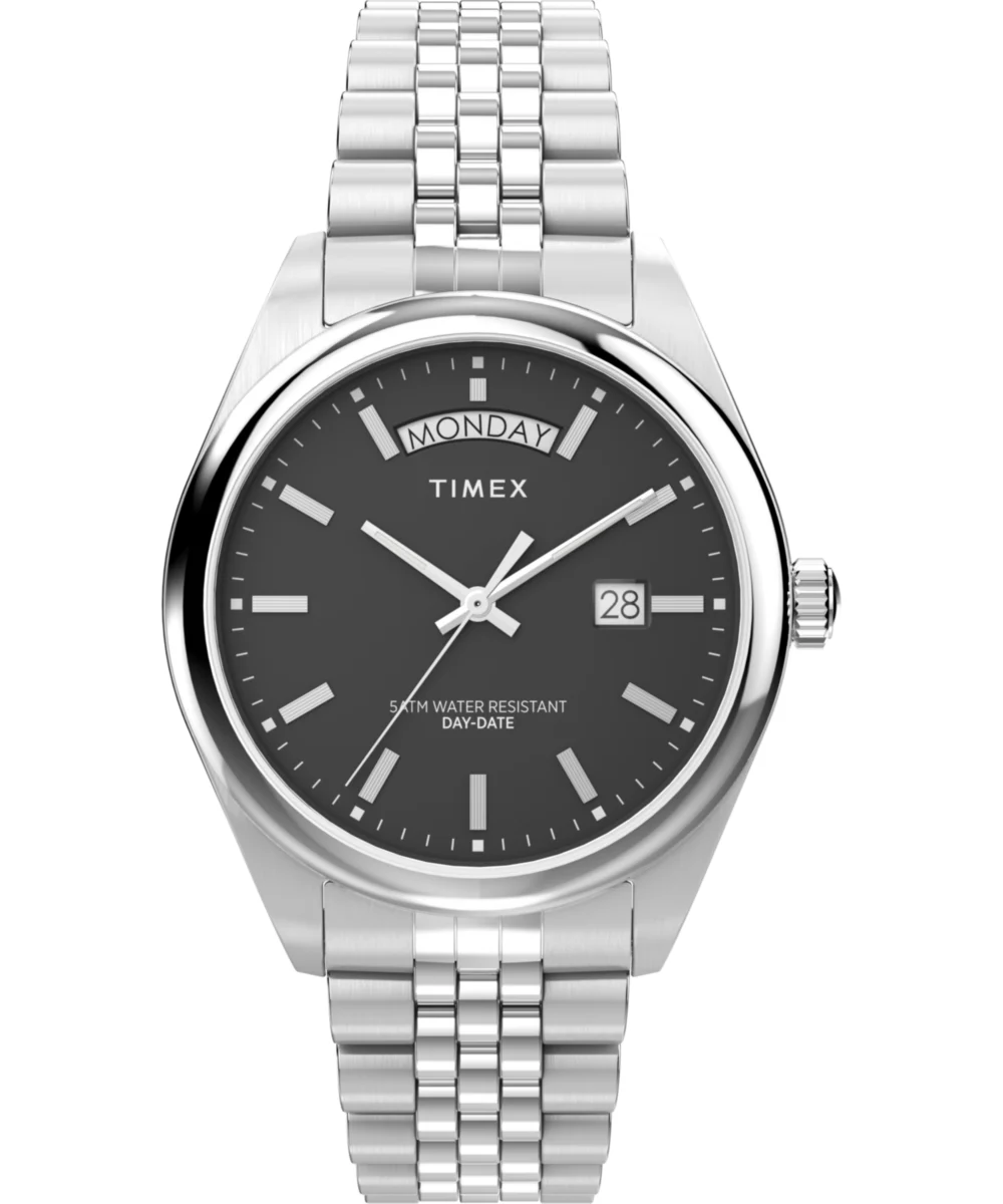 Timex Legacy Day and Date 41mm Stainless Steel Bracelet Watch TW2V67800VQ 41 mm kol saati