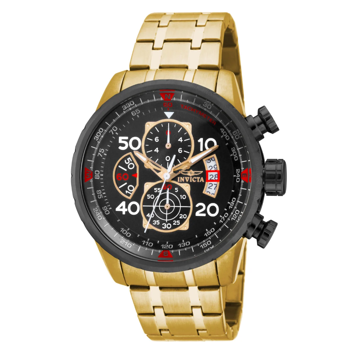Invicta Aviator X Altium Watch - 48mm, Gold (17206) 48 mm kol saati