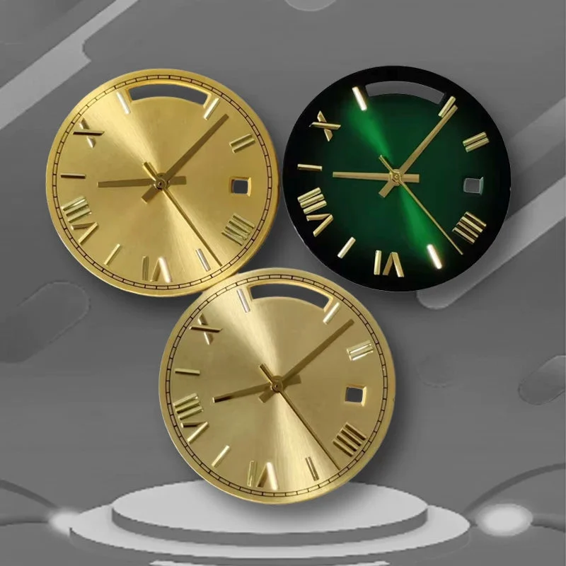 Tandorio Miyota 8285 Watch accessories dual calendar dial 30.8MM gold nail , no luminous light,with handset 6160647674070 30.8 mm kol saati