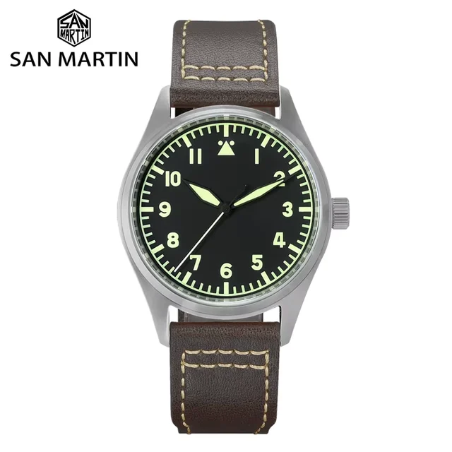 San Martin Titanium Pilot Vintage Military Enthusiasts San Martin 39mm Titanium Pilot Vint