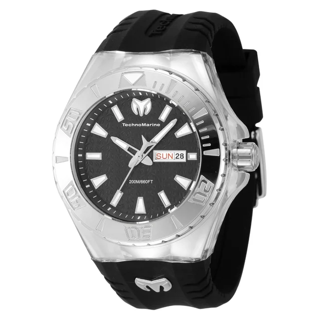 Technomarine Cruise Monogram Watch - 47.8mm, Black (TM-122006) kol saati