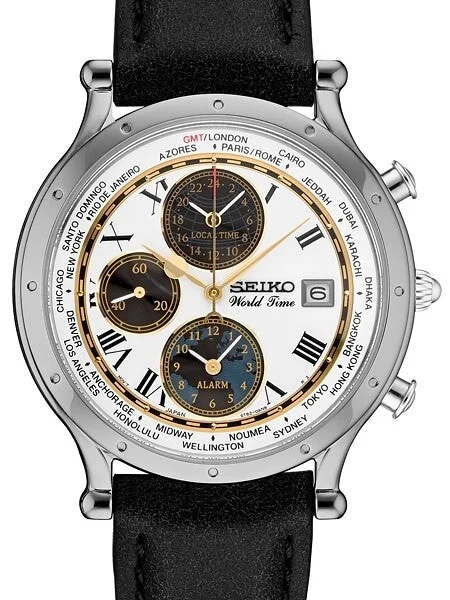 Seiko Age of Discovery, Limited Edition World Time Alarm Watch #SPL055 46 mm kol saati