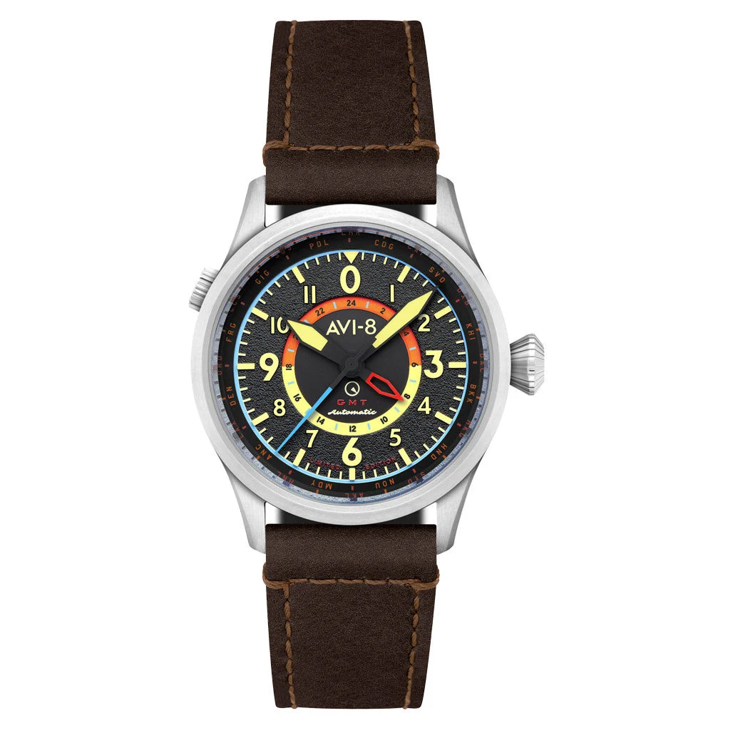 AVI-8 Islander Limited Edition Flyboy Wingman Worldtimer GMT #AV-4120-06 kol saati
