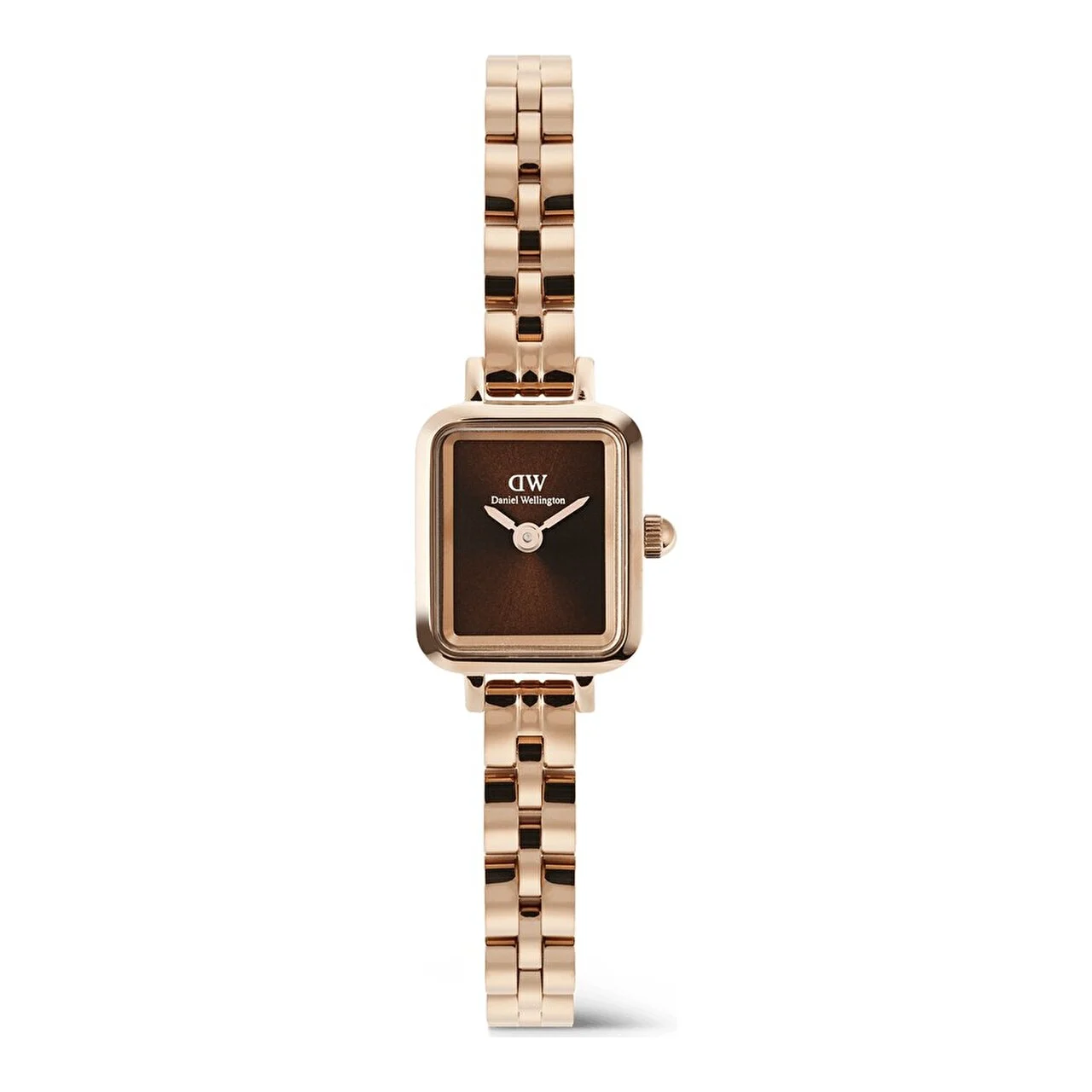 DANIEL WELLINGTON Quadro Mini 15.4x18.2 Arch 3-Link Amber Sunray RG DW00600849 15.4 mm kol saati