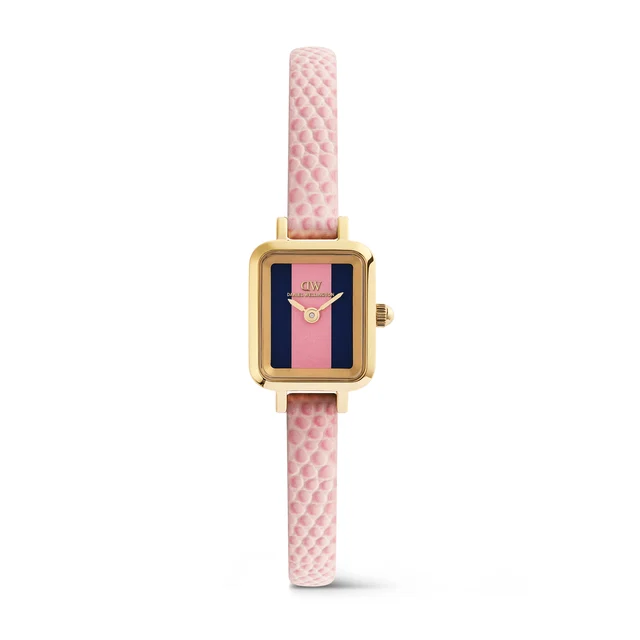 DANIEL WELLINGTON Quadro Mini Pink Lizard Winchester Gold DW00100956 kol saati