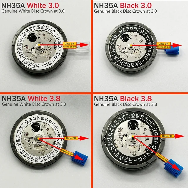 Tandorio Japan Original Nh35 Movement Crown At 3.8 3 6 Nh35A With Black Date Automatic Mec