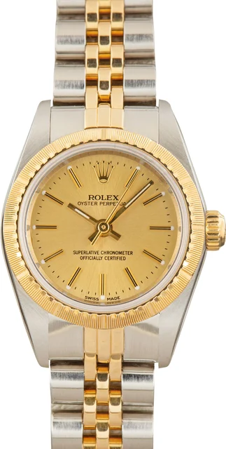 Rolex Oyster Perpetual 26 Steel & Gold 76243 Silver Dial kol saati