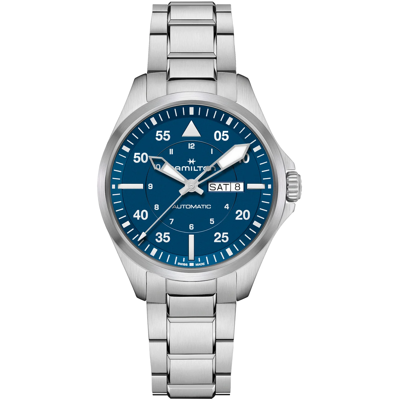 Hamilton Khaki Aviation Pilot Day Date Auto H64635140 42 mm kol saati